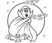 Coloriage les chauves-souris avec leur maitre Dracula