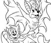 Coloriage Les chauves-souris s'amusent