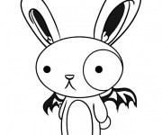 Coloriage Un lapin chauve-souris