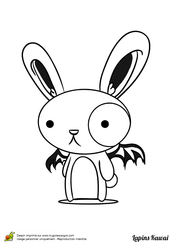 Coloriage et dessins gratuits Un lapin chauve-souris à imprimer
