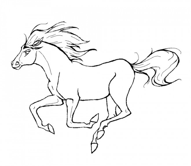 Coloriage Cheval Au Galop Dessin Gratuit à Imprimer