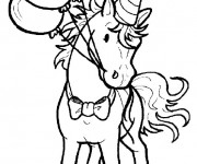 Coloriage Cheval avec balloons