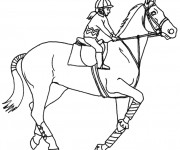 Coloriage Cheval avec cavali&egrave;re