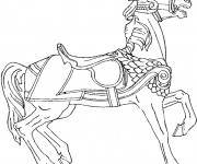 Coloriage Cheval bien &eacute;quip&eacute;