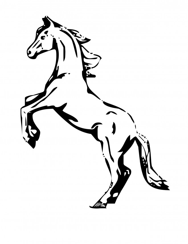 Coloriage Cheval cabré dessin gratuit à imprimer