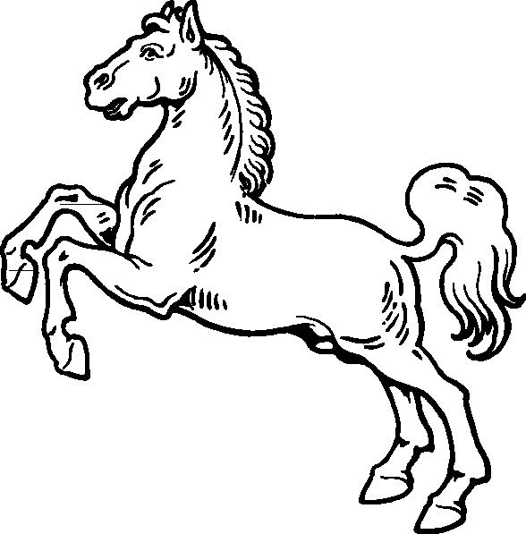 Coloriage Cheval cabré sur ordinateur dessin gratuit à imprimer