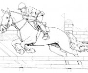 Coloriage Cheval de course