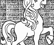 Coloriage Cheval dessin facile