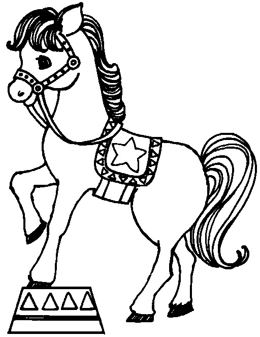 Coloriage Cheval du cirque dessin gratuit à imprimer