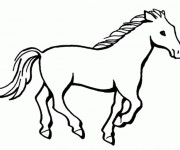 Coloriage Cheval en galopant ligne