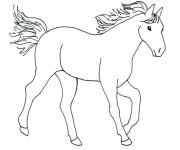 Coloriage et dessins gratuit Cheval facile à imprimer