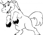 Coloriage Cheval heureux