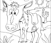 Coloriage Cheval indien dans le désert