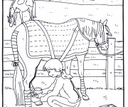 Coloriage Cheval pour fille