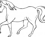 Coloriage Dessin de Cheval galopant