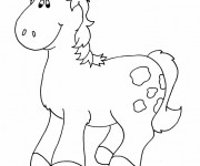 Coloriage Dessin de petit Cheval qui sourit