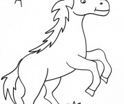 Coloriage Le cheval et l'escargot