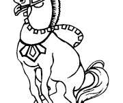 Coloriage Le cheval s'amuse