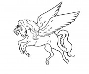 Coloriage Le cheval volant dessin anim&eacute;