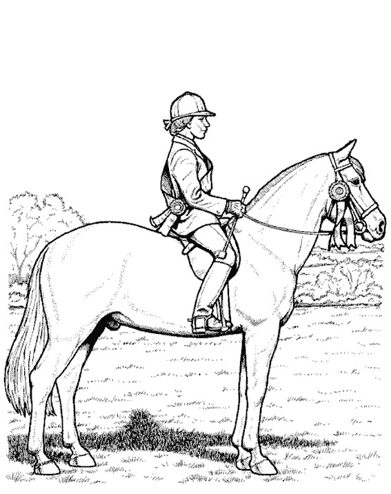 Coloriage et dessins gratuits Maître et cheval à imprimer