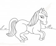 Coloriage Un beau poulain se prom&egrave;ne