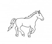 Coloriage un petit dessin de Cheval qui galop