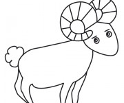 Coloriage Chèvre avec beaux cornes