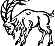 Coloriage Ch&egrave;vre avec grosse cornes