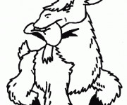 Coloriage Ch&egrave;vre avec un chapeau