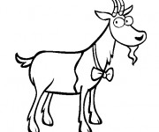 Coloriage Chèvre en portant un Nœud