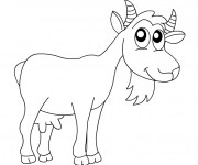 Coloriage et dessins gratuit Chèvre heureuse à imprimer