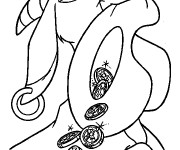 Coloriage Chevre portant des monnaies en or