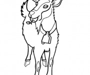 Coloriage Ch&egrave;vre porte une pomme dans la bouche