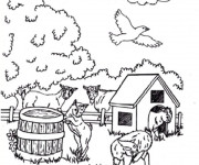 Coloriage Ch&egrave;vres et chevreaux de la ferme