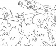 Coloriage La Chèvre et le loup