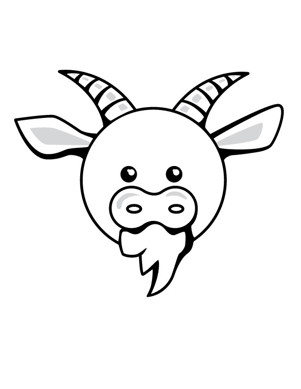 Coloriage et dessins gratuits Tête de Chèvre à imprimer