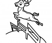 Coloriage Chevreuil sautant vecteur