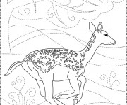 Coloriage Chevreuil se prom&egrave;ne &agrave; compl&eacute;ter