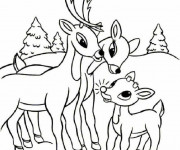 Coloriage Parents Chevreuil et leur petit