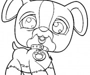 Coloriage B&eacute;b&eacute; Chien trop mignon