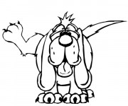 Coloriage Chien &acirc;g&eacute; dr&ocirc;le