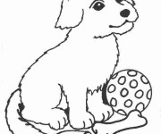 Coloriage et dessins gratuit Chien assis à imprimer