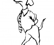 Coloriage Chien bien v&ecirc;tu