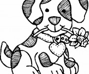 Coloriage Chien en noir et blanc