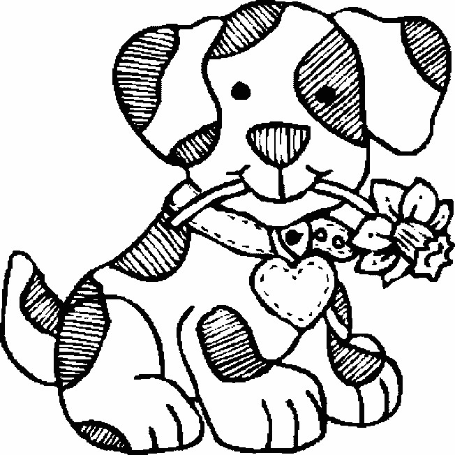 Coloriage Chien en noir et blanc dessin gratuit à imprimer