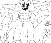 Coloriage Chien en plein air