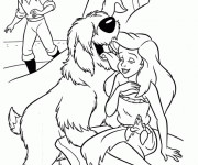Coloriage Chien et Barbie