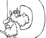 Coloriage Chien et la lettre D