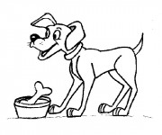 Coloriage Chien et Os