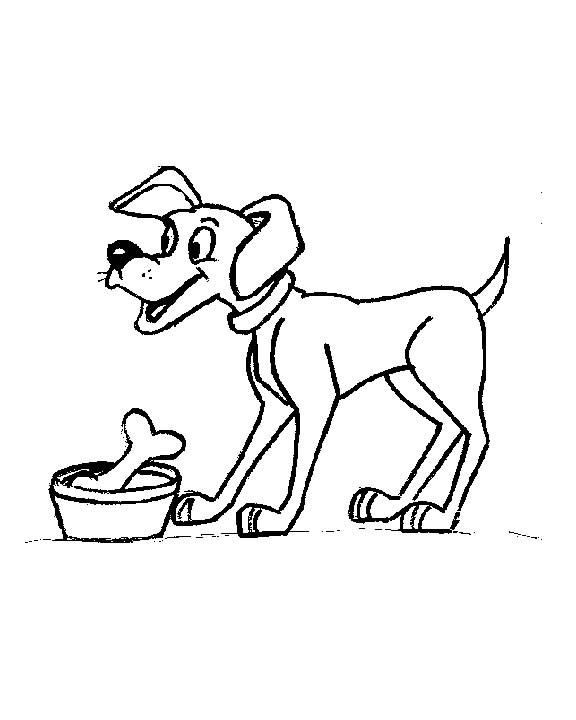 Coloriage Chien Et Os Dessin Gratuit à Imprimer